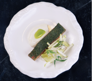 A smoked salmon appetizer at a steakhouse